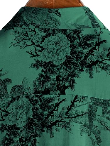 Image of JOTOOK Mens Hawaiian Shirt Short Sleeve Button Down Tropical Shirts Casual Floral Summer Beach Shirt
