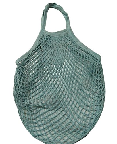 Carolilly Sac à Provision des Fruits et Légumes Pliage en Filet Réutilisable (Bleu-vert, Taille: 32 * 35cm)