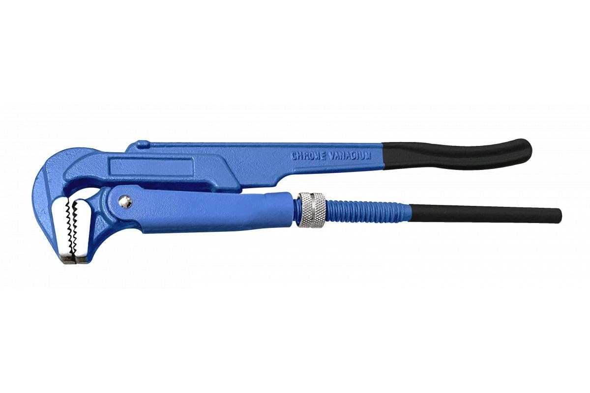 Högert Technik - Regulowany Klucz Płaski do Rur 90° 430 mm / 1-1/2" - Nastawny do Prac Hydraulicznych i Montażowych - Ze Stali CrV