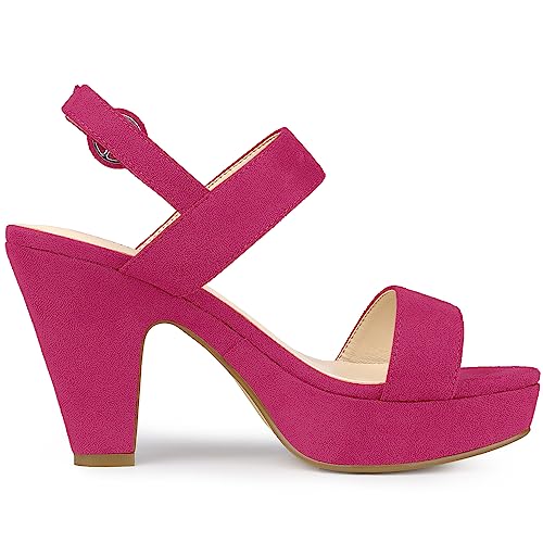 Image of Allegra K Women's Slingback Platform Heels Chunky High Heel Sandals