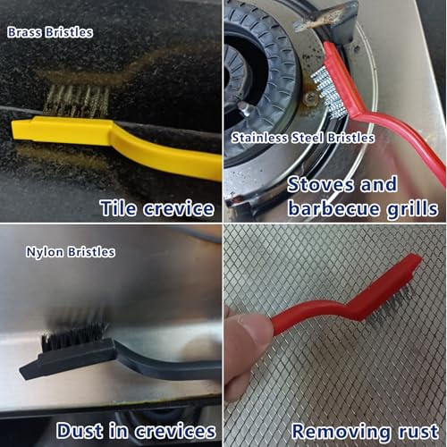 CRAFNEW Crevice Cleaning Brush Set, Hard Bristle Gap Cleaner Brushes,11Pcs - Image 4
