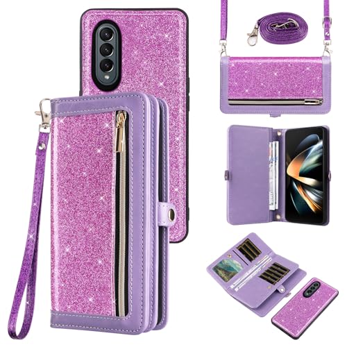 Coque Samsung Galaxy Z Fold 4 5G portefeuille ZFold4 avec fermeture éclair femme homme