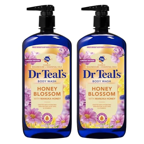 Dr Teal's Honey Blossom Body Wash with Manuka Honey, Magnesium and Essential Oils, Limited Edition, 24 FL OZ, 2 Pack image 4