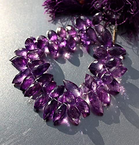Perles améthyste violette en marquise pour la création de bijoux haut de gamme