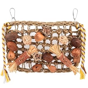 Wellensittich Spielzeug, Papagei Kauspielzeug Vogelspielzeug Natürliches Sicheres Holz Block Schaukel zum Kauen für Alle Papageien & Vogel