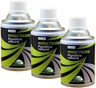 3 Aérosols au Pyrèthre Naturel x250ml - insecticide naturel efficace anti-punaises, mouches, moustiques, puces, moucherons, anti-insectes 250 ml (3)