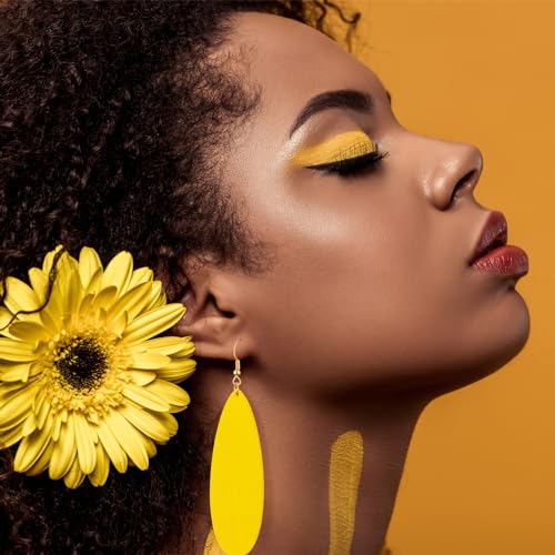 Ecally 16 Pairs Bohemian Wood Earrings Natural Wood Earrings African Jewelry Vintage Teardrop Dangle Eardrop for Women3