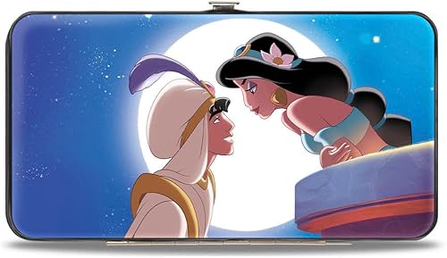 Buckle-Down Billetera con bisagras para mujer-Aladdin Jasmine, 7" x 4", Jazmín Aladino, Buckle-down Billetera con bisagra - Aladdin Jasmine