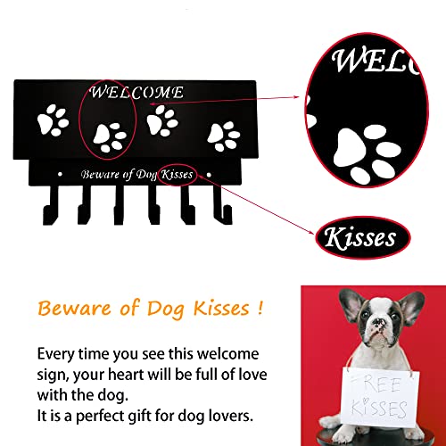 Dog Leash Holder for Wall, Storage and Mail Organizer, Key Holder Wall Mount With 6 Hooks - Leash, Stuff, Key, Letter, Sunglasses Organizer for Entryway, Farmhouse - Image 4