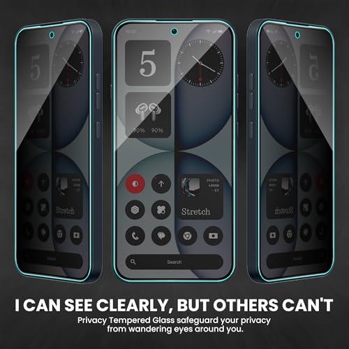 Image of FIRST MART Privacy Tempered Glass for Nothing Phone 4A With Cable Guard & Installation Kit | Anti-Spy 9H Screen Protector, Edge-to-Edge, Case-Friendly | Black