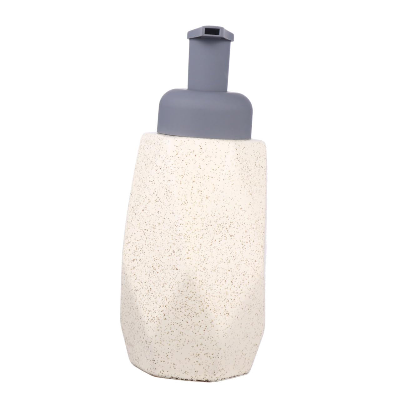 MUCKLILY 1Pc Ceramic Foaming Lotion Dispenser Press Button Foaming Liquid Soap Bottle for Bathroom Kitchen Stylish White Design No Harmful Substances Reliable Craftsmanship