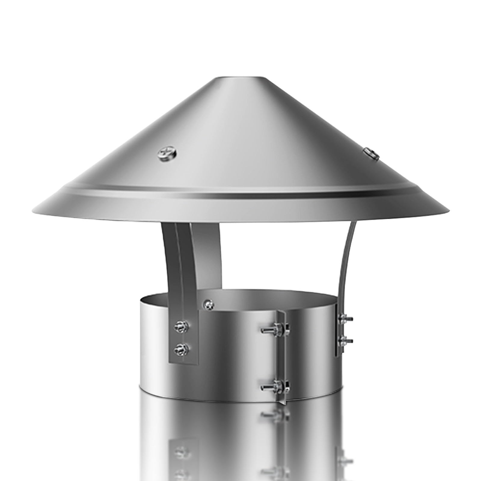 Terminale Antivento E Antipioggia In Acciaio Inox Comignolo Canna Fumaria Comignolo Antivento Terminale Per Camino Con Base Tonda Stufa A Legna O Pellet 200mm(201 material,250 mm(10 in))