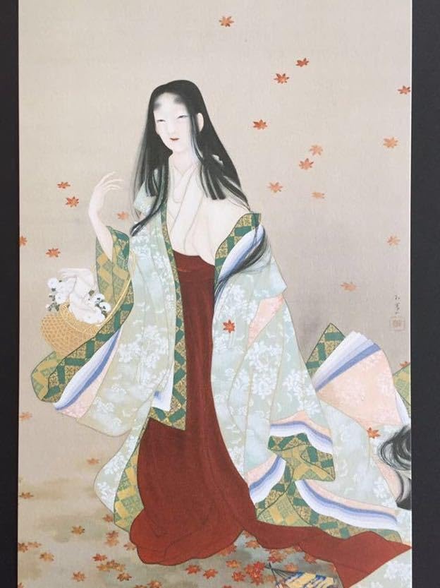 Amazon.co.jp: 上村松園美術展 絵柄2種展開 「花がたみ」印刷物