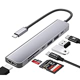 Transmission de données haute vitesse : le port USB 1.1, 2.0 et 3.0 prend en charge une vitesse de transmission allant jusqu'à 5 Gbit/s. Vous pouvez facilement connecter un clavier USB, une souris, un pilote USB et un disque dur USB à votre ordinateur portable. La fente SD/TF peut accéder aux fichiers en quelques secondes. La prise USB-C peut transférer des données vers des appareils de type C. Améliore considérablement l'efficacité du travail. (Remarque : la carte SD/TF ne peut pas être lue en même temps). Avec ce hub USB-C en main, vous êtes libre de transférer des données rapidement.