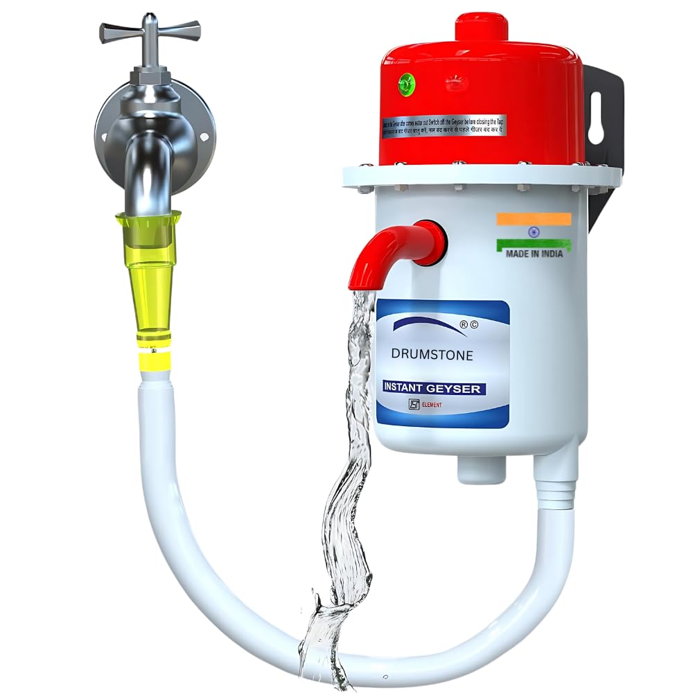 Drumstone 𝟏𝟓 𝐘𝐞𝐚𝐫𝐬 𝐆𝐮𝐚𝐫𝐚𝐧𝐭𝐞𝐞 3000W Instant Water Geyser – Make in India | Copper Heating Element | Shockproof & ISI Certified | Auto-Cut Off Safety | Hard & Soft Water Compatible-image-23