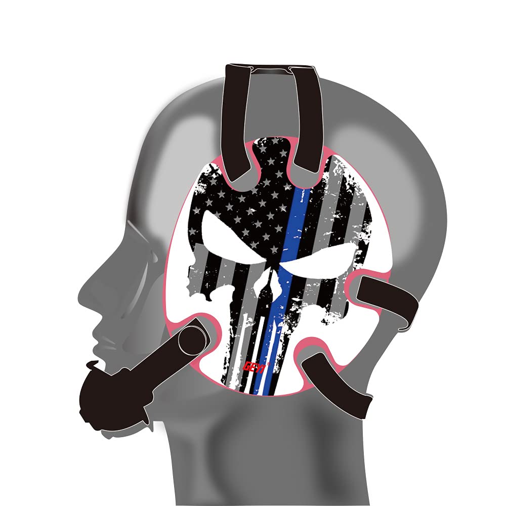 Geyi American Flag Thin Blue Line Wrestling Headgear (Pink)