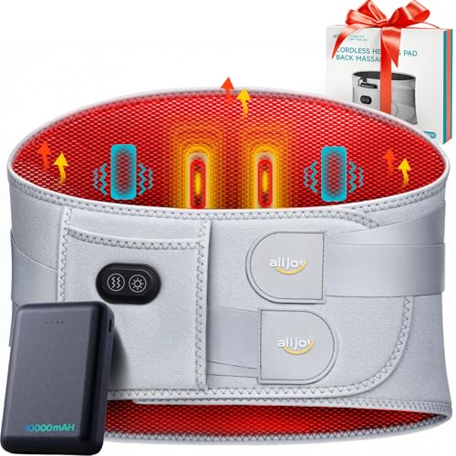 ALLJOY 67" Ceinture Chauffante Lombaire avec Massage, Coussin Cha...
