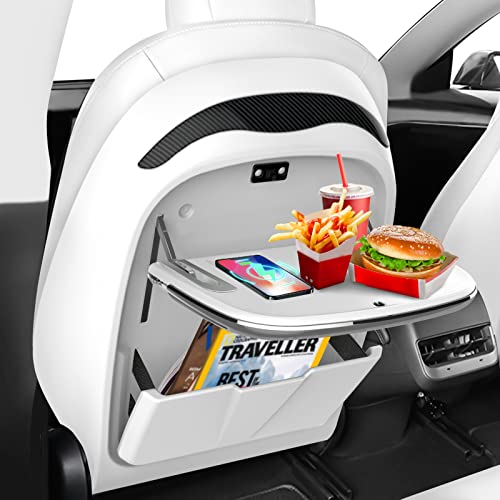 KHAWY Seat Back Car Tray Table for Tesla Model Y Model 3, Car Seat Tray Table Desk for Food Eating, Laptop, 1 Pack
