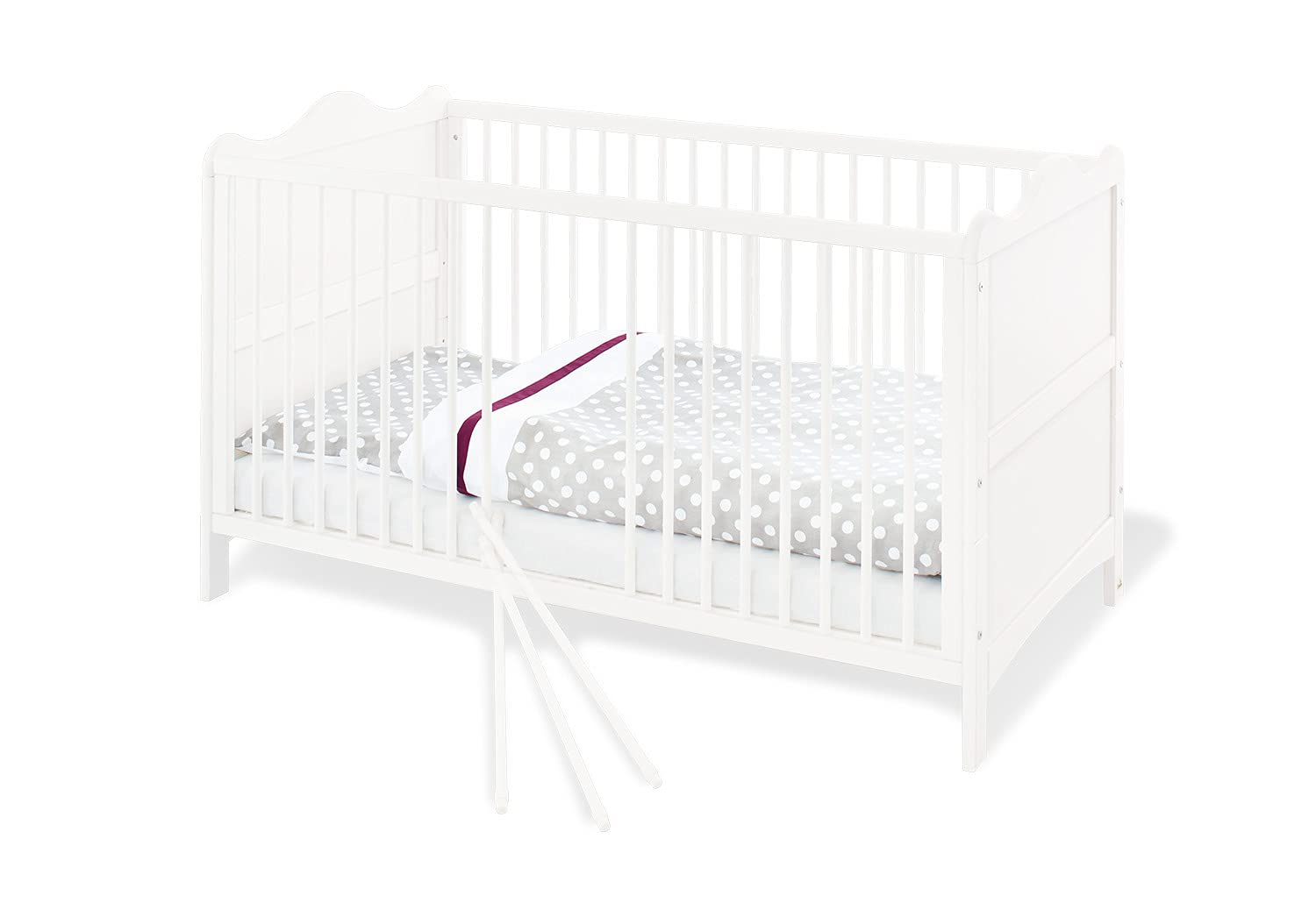 Pinolino Florentina Lit enfant avec sommier lattes commode langer plan étagère bébés tout-petits blanc
