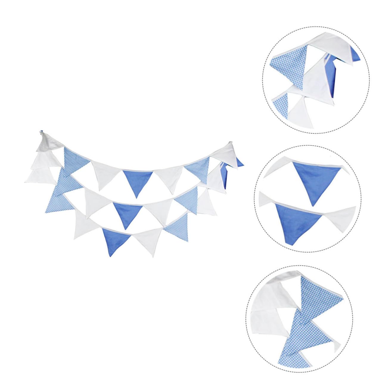 ifundom 3stücke Bunte Baumwoll-dekorationsfahnen Für Hochzeiten Und Partys Teilige Wimpelkette Im Klassischen Blau Für Festliche Anlässe Und Kindergeburtstage