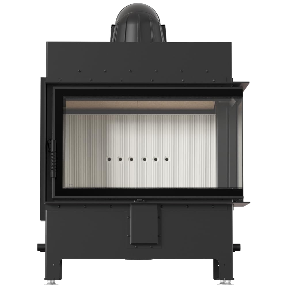 KRATKI Inserto per camino in acciaio a legna LUCY 14 kW Ø200 destro A stufa