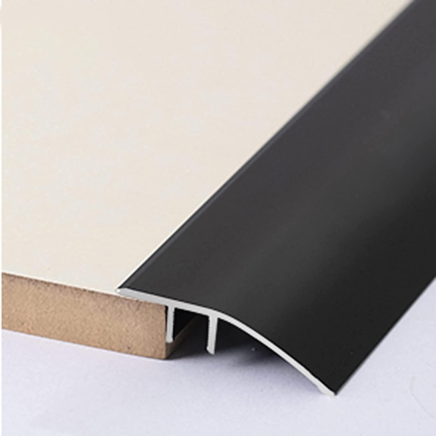 Floor Transition Strip Flooring Edge Trim, Floor Transition Strip Heavy-Duty Aluminum Transition Threshold Strip, Cuttable Flat Divider Strip, Suitable for Height Difference of 0.5~1.4cm Edging Trim S