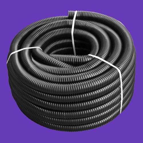 40mm (1.5") Flexible Corrugated Black Pond Pipe with 2 x Matching Hose Clips, Suitable for Pond Pumps,Filters,Waterfalls and Water Features (2m Length) - Image 3