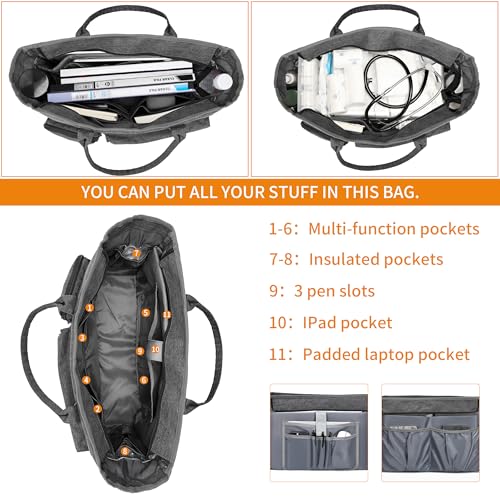 Rabjen Nurse Tote with Laptop Sleeve