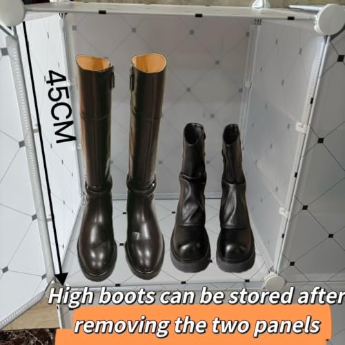 Image of RYUGA Shoe Rack for Home Plastic, 6 Door Portable Shoes Rack with Dustproof Door for Heels /Slippers /Boots, DIY Multi-Purpose Kitchen Mats for Floor (4-Door-12-Layer-A6, 4-Door-12-Layer-A6)
