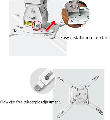 Luminexia Ceiling Wall Projector Mount Aluminum Alloy Universal Projector Ceiling Mount Bracket Adjustable Tilt&Swivel Hanging Projector Holder Wall Mount Hanger Rack Stand For Most Mini Projector