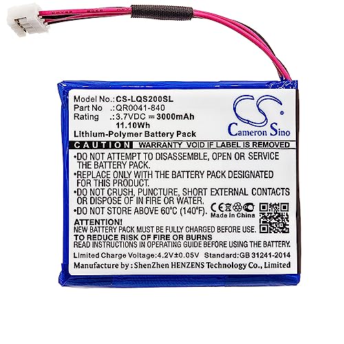 Cameron Sino Battery for Qolsys IQ Panel 2, IQ Panel 2 Plus, IQ Panel 2 Touch Panel PN:Qolsys QR0041-840, SP584646-1S2P 3000mAh / 11.10Wh