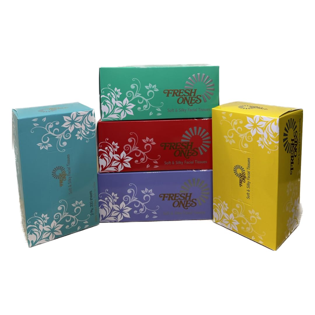 FRESH ONES Facial Tissues Paper Box Car Super Soft Super Absorbent Tissues (200 PULLS X 2 PLY) (Pack of 5) (B0CXX8YT8L) Amazon Price History, Amazon Price Tracker