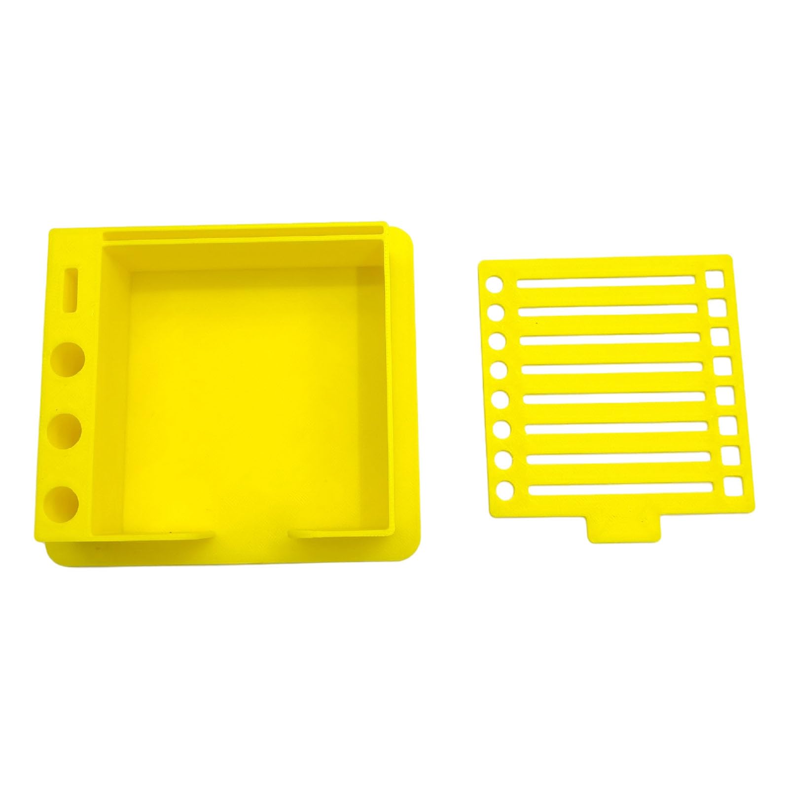 Hsioluted Yellow Space Saving Desk Tray Note Templates Holder Box For Notes Pens Supplies Desktop Note Dispenser Pen Stand