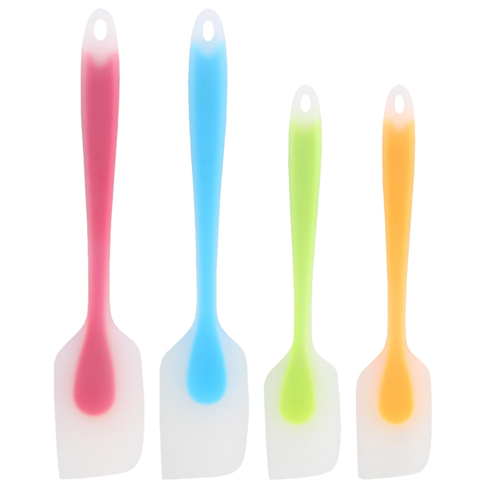 Juego de 4 espátulas de silicona resistentes al calor con núcleo de acero inoxidable para hornear, cocinar, mezclar, aptas para lavavajillas, 2 tamaños