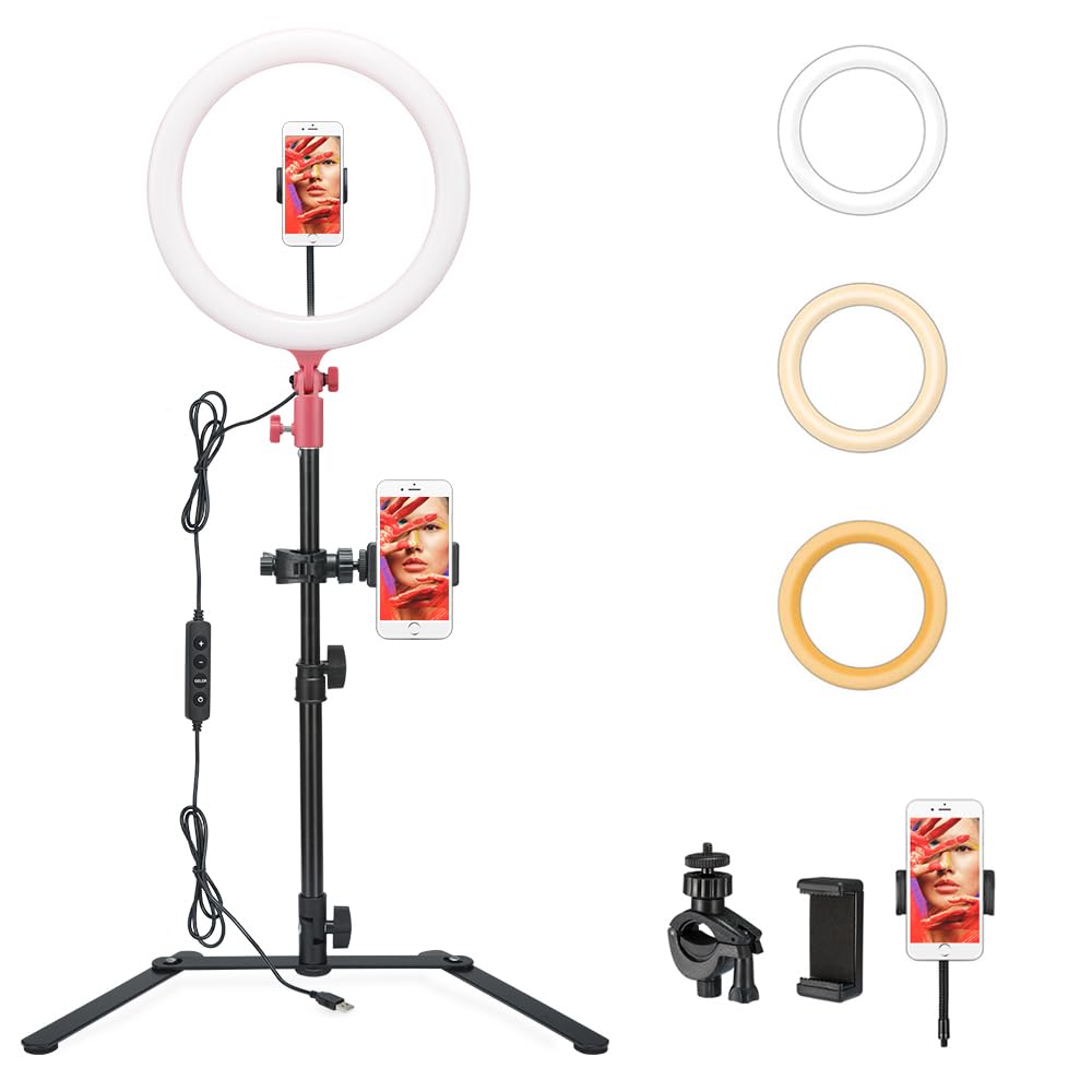 Photo 1 of Godox LR120 12 Inch LED Ring Light with Tabletop Light Stand and Phone Clip Macro for Vlogs,YouTube Videos,Live Streaming,Studio Shoot,Selfies,Makeup,Portrait Photography (Pink)