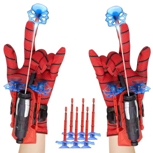 Nhcuijun Spider Web Shooter for Kids age 3-14 Superhero Interactive Fun Childrens Educational Spider Launcher Toys for Boys and Girls Costume Cosplay Gift (Black)