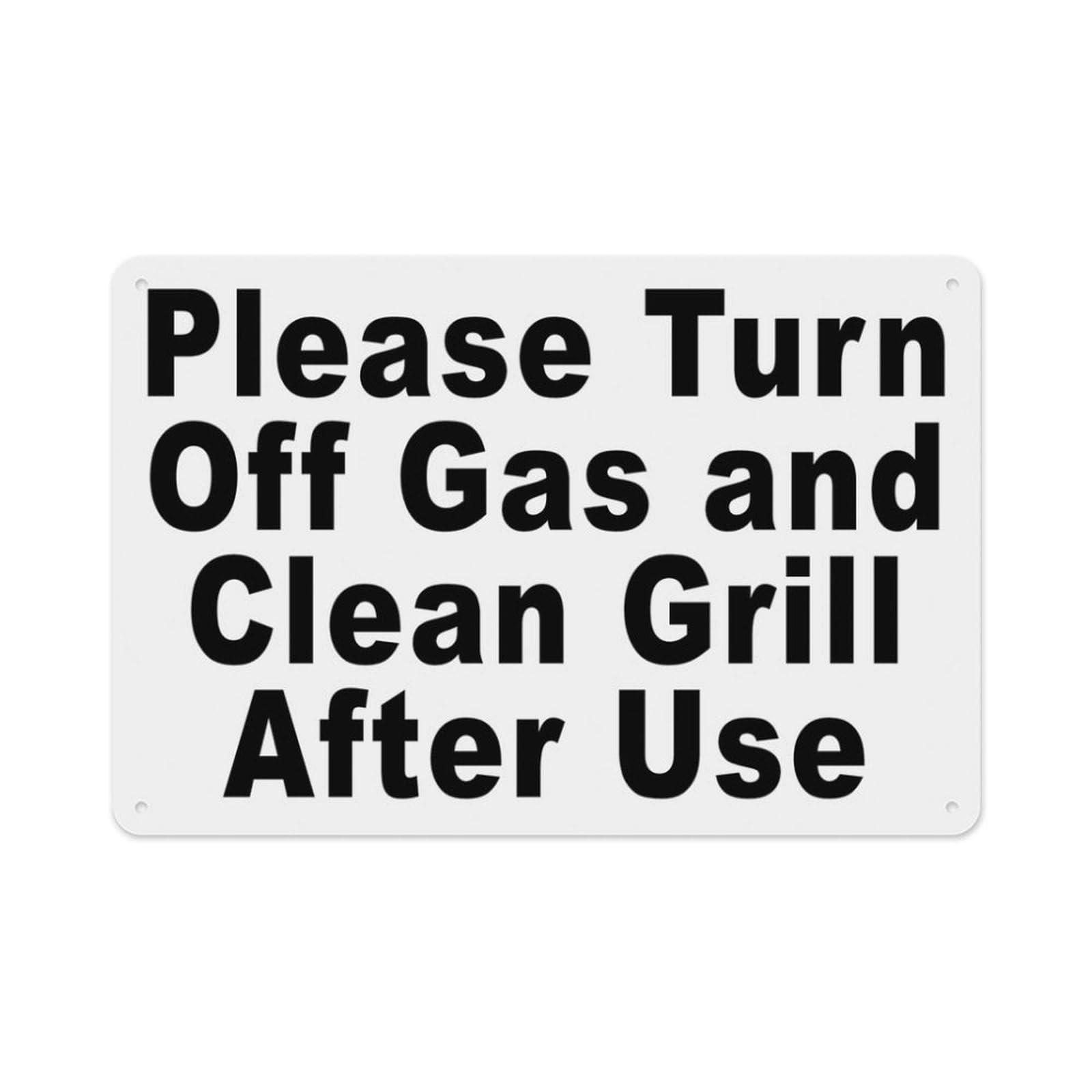 Please Turn Off Gas And Clean Grill After Use Retro for Home Garage Farm Garden Bar Coffee Kitchen Wall Decor Tin Sign 8x12 Inch