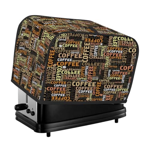 Toaster Cover 4 Slice Toaster Cover Coffee Theme Words Stain Resistant Kitchen Small Appliance Cover Machine Washable Women Gift