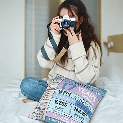 Debleteomh 17Th Birthday Decorations For Girls 17 Year Old Girl Gift Ideas Gifts For 17 Year Old Girl 17 Birthday Decorations For Girls 17Th Birthday Gifts For Girls Throw Pillow Covers 18X18 Inch #TOP2