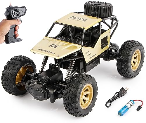 Image of Zest 4 Toyz Remote Control 1:18 Rock Crawler 2WD High Speed Rechargeable Off-Road Monster Truck | Car for Boys 10 Years | Kids Toy - Golden