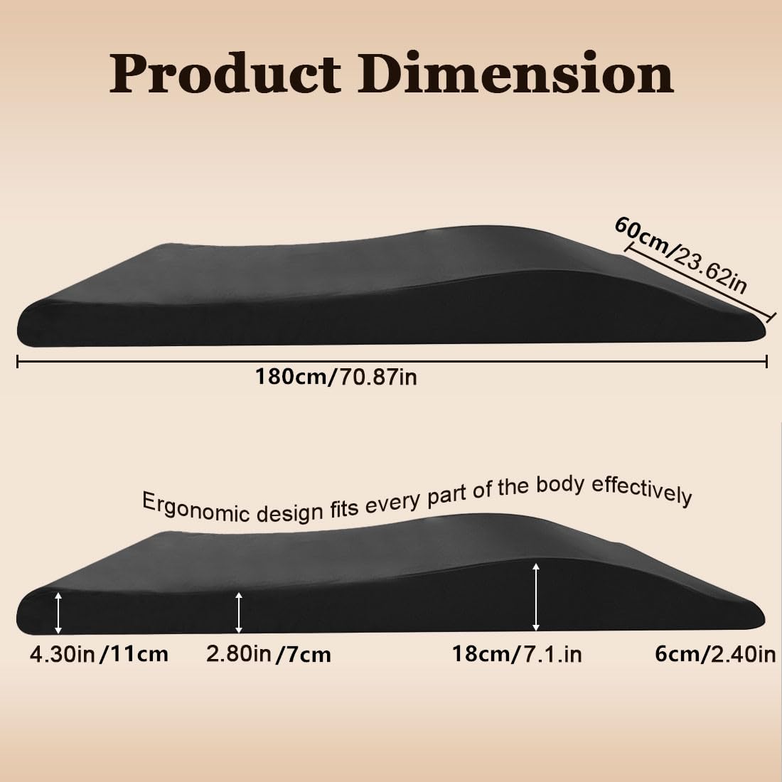 Massagebett-Topper Wimpernbett Wave Matratze Ergonomische 180x60 cm mit Hohe Dichte Foam für Kosmetikliege Spa-Massage und Schönheitssalon (nur Matratze)