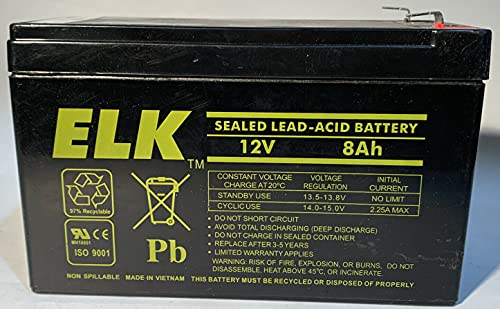 Elk ELK-1280 12V 8Ah Sealed Lead Acid Battery