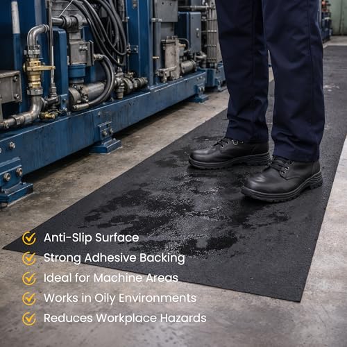 Spill Ready 3' x 50' Adhesive Absorbent Floor Mat Roll, Heavyweight 3 mm, Black Oil, Grease and Water Floor Mat, Garage Mat by SPILL READY SUPPLIES - Used condition - Image 6