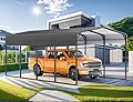 UBGO 12 x 20 ft Carport Galvanized Steel Roof,Heavy Duty Carport Updated Frame Structure Galvanized Steel Roof and Enhanced Base,Multi-Use Shelter, Sturdy Metal Carport for Cars, Boats,and Tractors