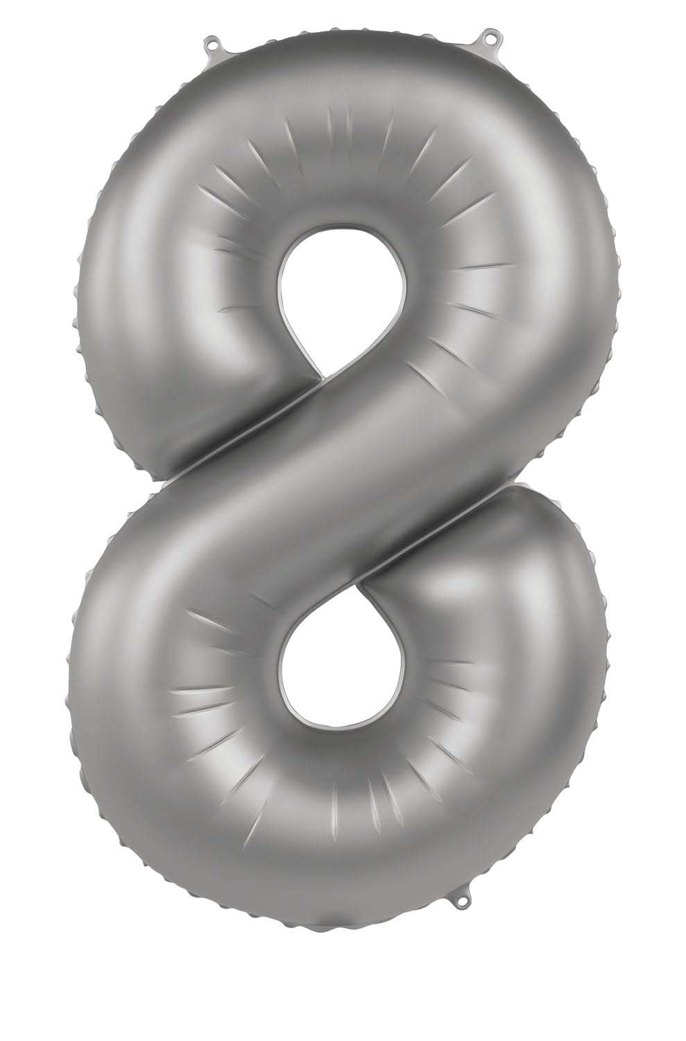 Folat 10478 Silver Foil Balloons Number 8 – Moonlight Silver – Satin Gloss – 86 cm – Foil of Helium Balloons Decorations for Birthday Parties Anniversary