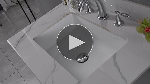31 Inch Bathroom Vanity Top, Carrara Gold Sintered Stone