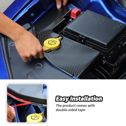 Image of JeCar Carbon Fiber Windshield Washer Tank Engine Bay Dust Cover Accessories for Dodge Charger 2011+ & Challenger 2015+