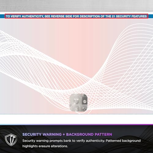 DocuGard Blue/Red Premier+ Top High Security Hologram Check Paper - New - 20 Security Features - Foil Hologram Fraud Prevention - Laser/Inkjet Printer Compatible - 500 Blank Business Checks (04571) - Thumbnail 7