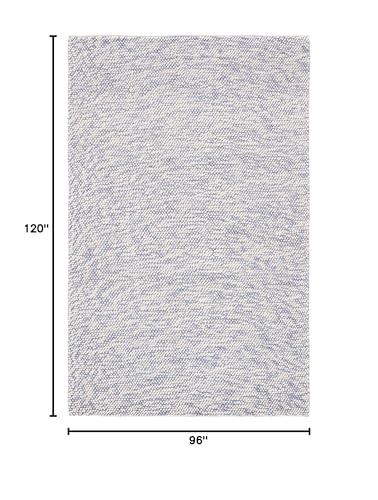 SAFAVIEH Area Rug 8x10 - Natura Collection - Large - Blue & Ivory, Handmade Wool, Ideal for Living Room, Bedroom, Dining Space (NAT182M) - Image 2