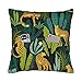 Cuscino Copricuscini 45X45Cm Leopardo E Foglie Tropicali Copri Cuscini Moderni Federe Astratta Federa per Casa, Soggiorno, Divano